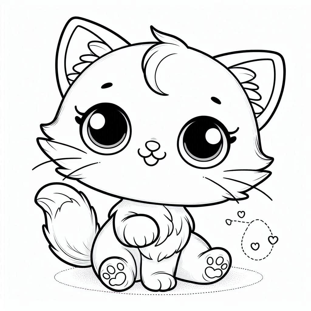 Adorable Cat - Whisker-Tickling Free Coloring Pages for Kitty Lovers! - free coloring page image 3 of 4