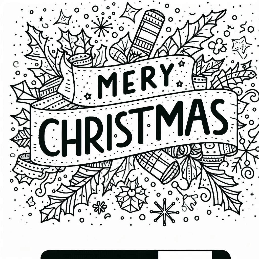 Christmas Greeting Banners Coloring Book   - free coloring page image 6 of 6