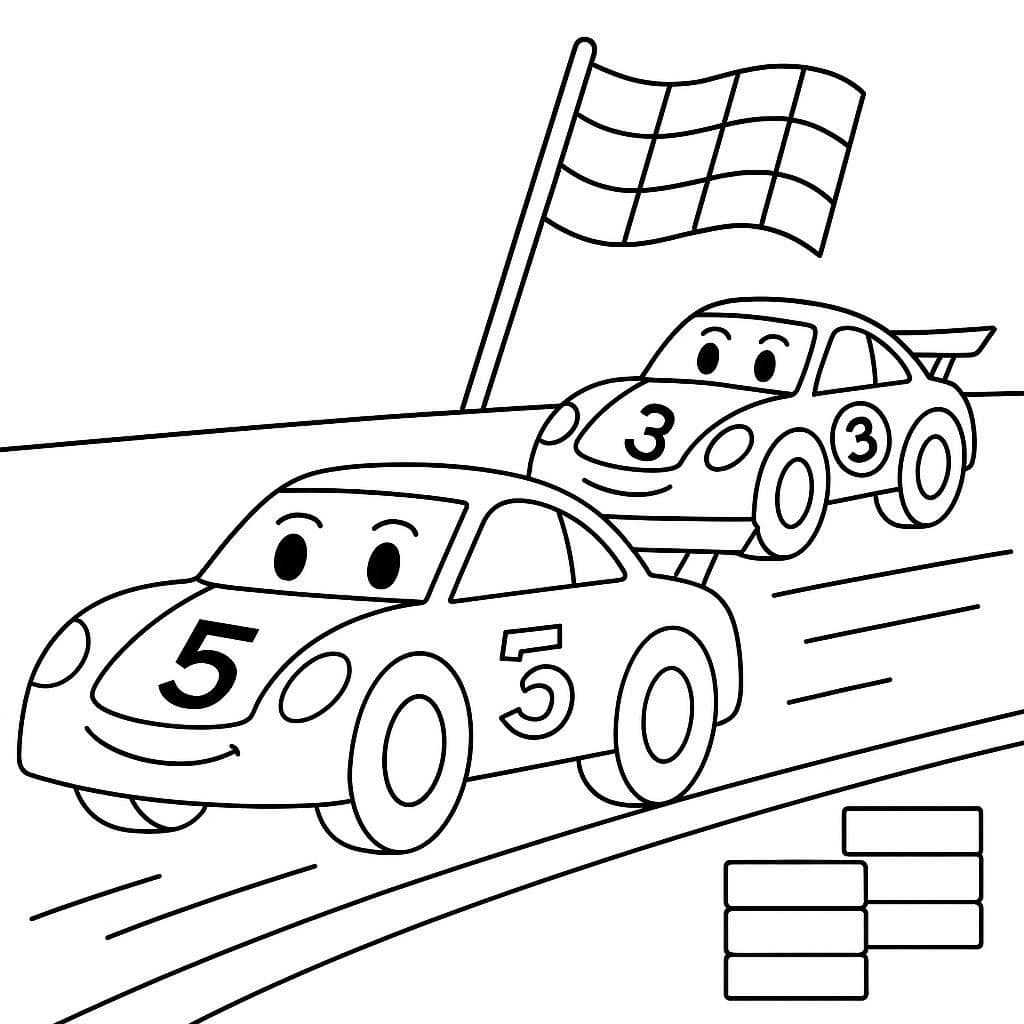 Race Day Fun: Car Racing Coloring Book  - free coloring page image 2 of 5