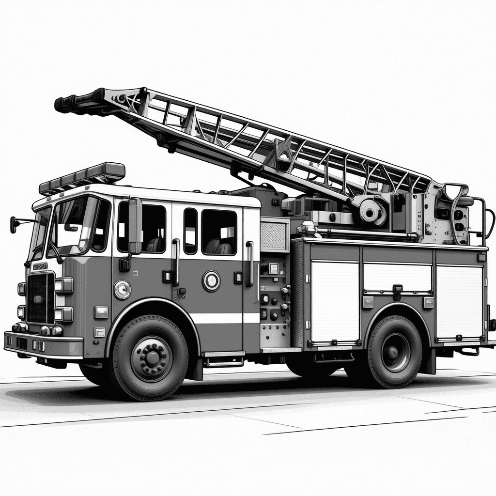 A Fire Truck Coloring Page - free printable coloring page for kids to download