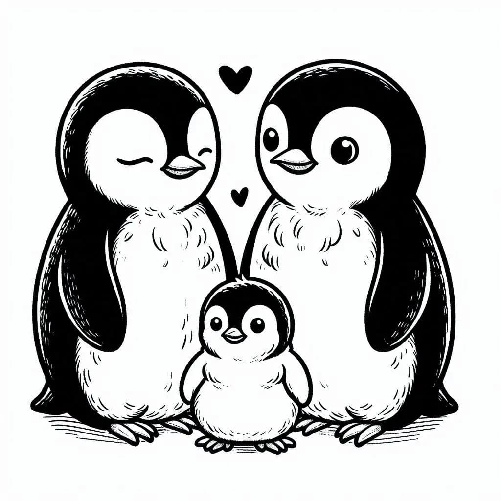 Penguin Family - Chilly & Charming Free Coloring Pages! - free printable coloring page for kids to download