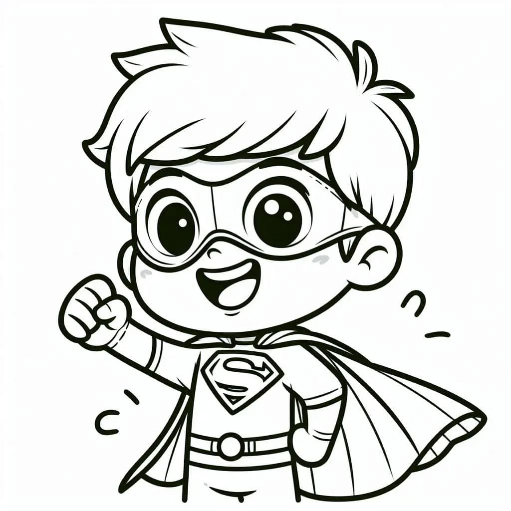 Little Heroes: Kids’ Superhero Coloring Book - free coloring page image 7 of 8