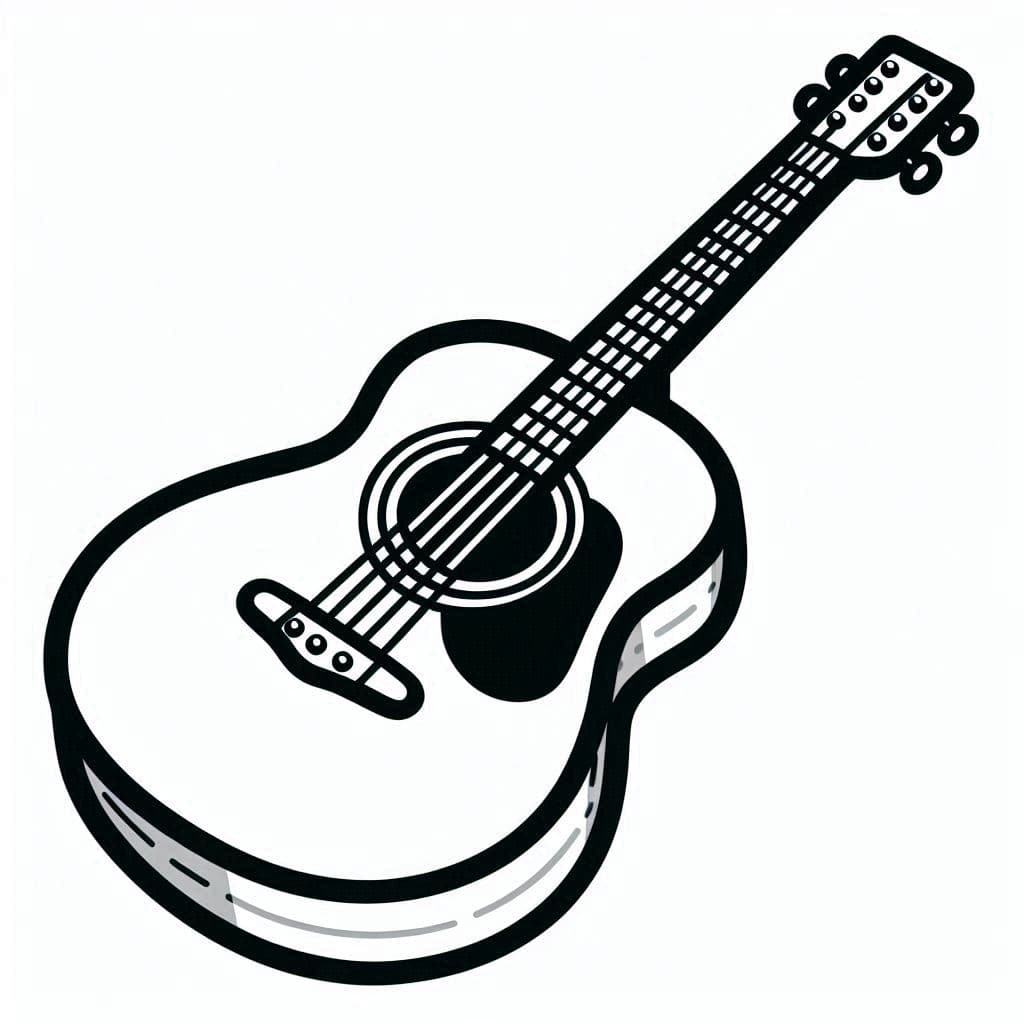 A Guitar - Musical Free Coloring Pages for Budding Artists & Music Lovers! - free printable coloring page for kids to download