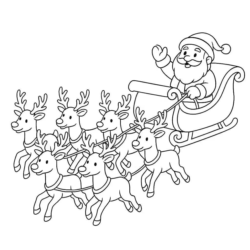 Sleigh Ride Fun: Color Santa’s Reindeer Adventure   - free coloring page image 2 of 6