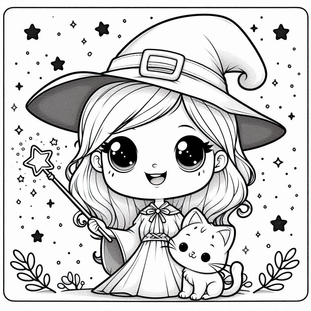 Kind Witch - Friendly & Magical Free Coloring Pages! - free coloring page image 4 of 4
