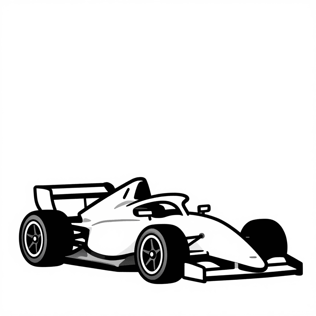 A Race Car Coloring Page - free printable coloring page for kids to download