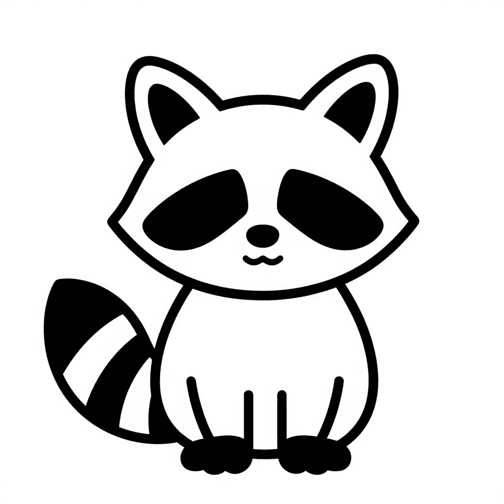 A Raccoon With Mask Coloring Page - free printable coloring page for kids to download