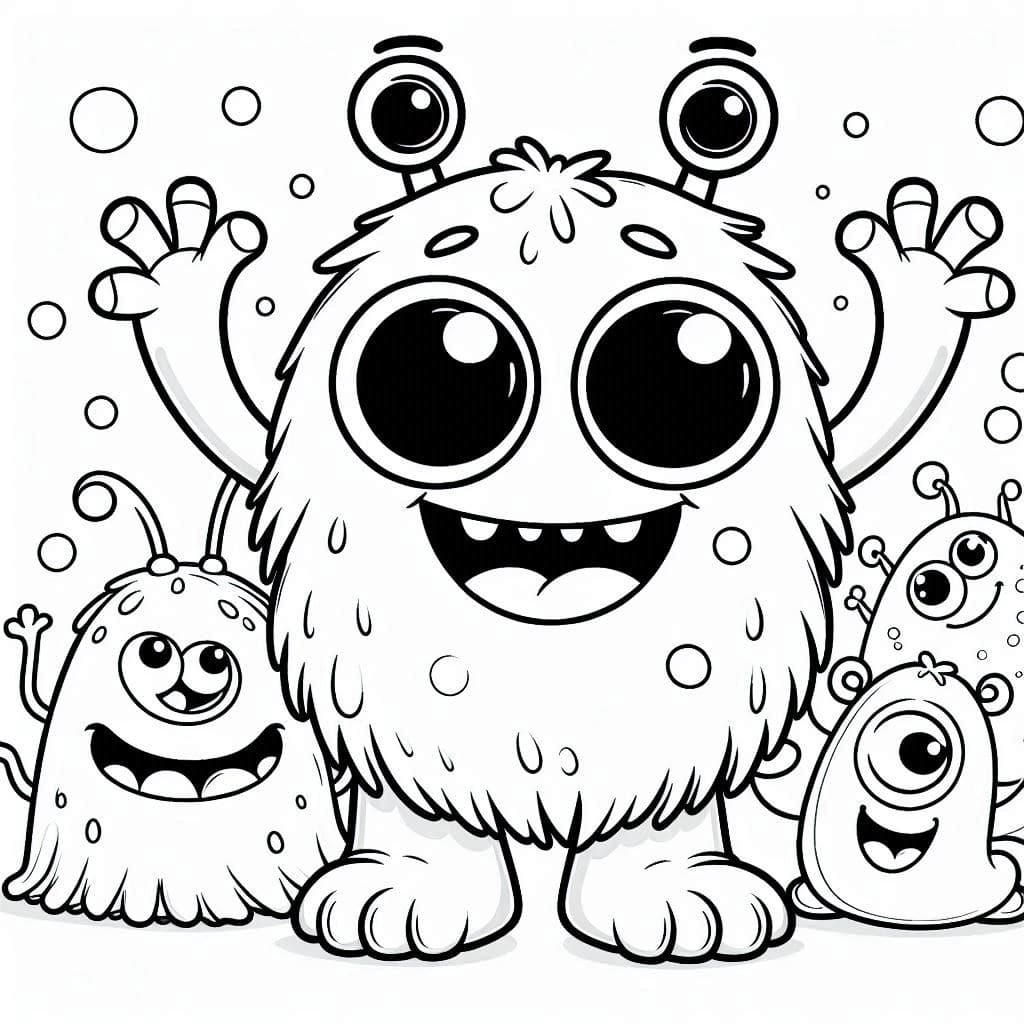 Friendly Monster - Fun and Free Coloring Pages for Monster Lovers! - free coloring page image 2 of 4