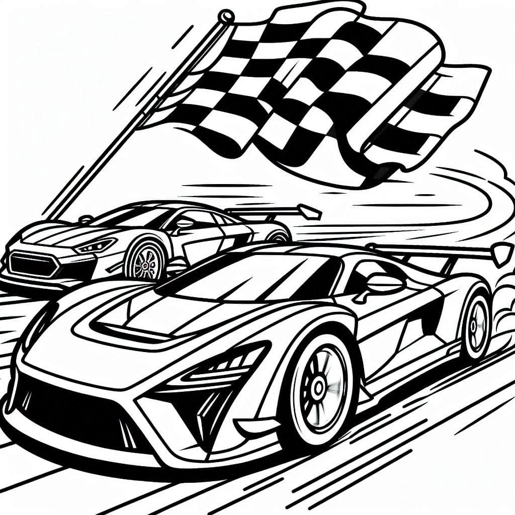Race Day Fun: Car Racing Coloring Book  - free coloring page image 5 of 5