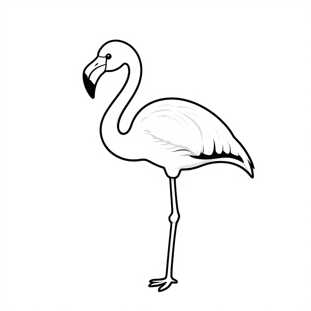 A Flamingo Standing Coloring Page - free printable coloring page for kids to download