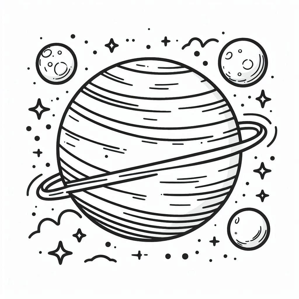 Planet in Space - Cosmic Free Coloring Pages for Little Astronomers! - free coloring page image 2 of 4