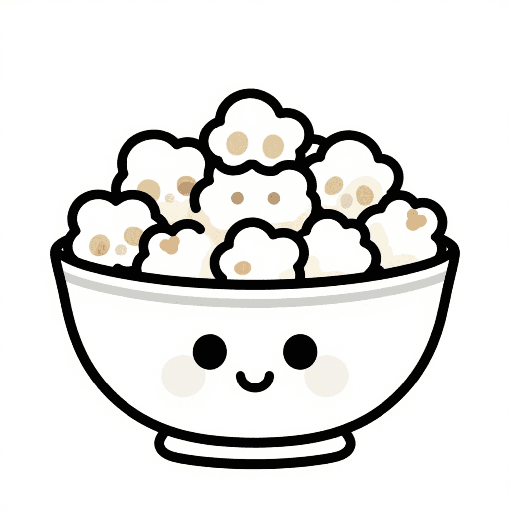 A Bowl Of Popcorn Coloring Page - free coloring page image 2 of 3