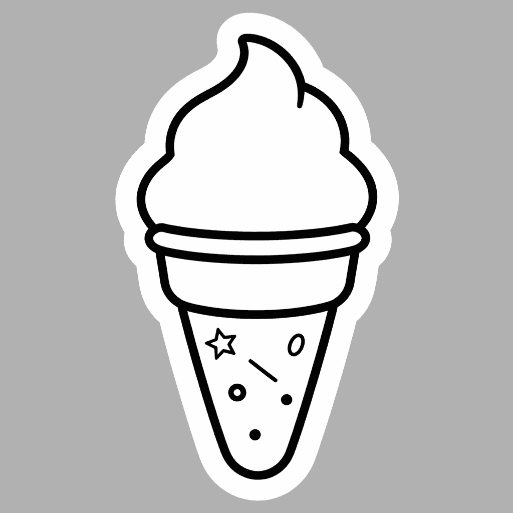 Ice Cream Cone Coloring Page - free printable coloring page for kids to download