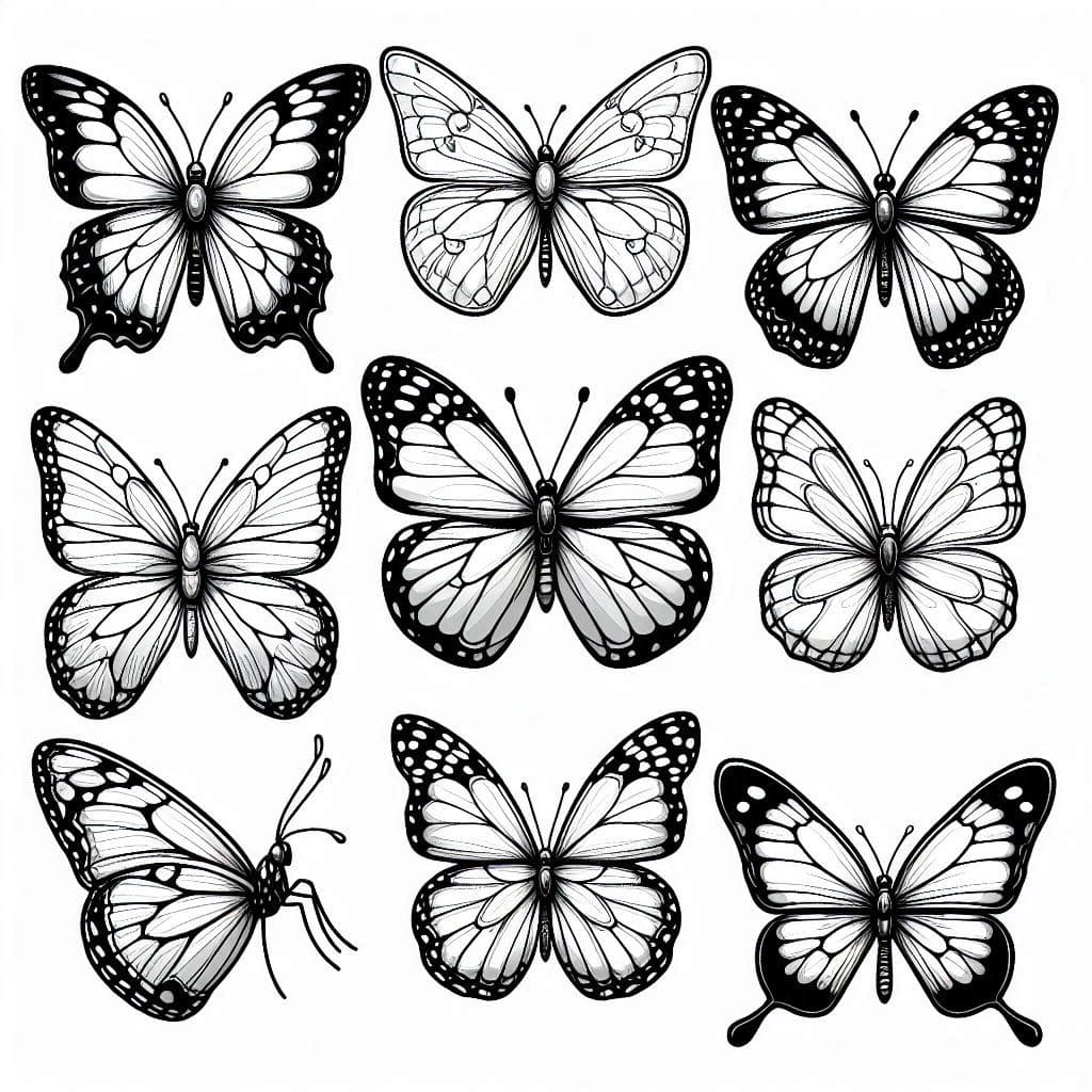 Beautiful Butterflies – A Delightful Coloring Experience! - free coloring page image 2 of 4