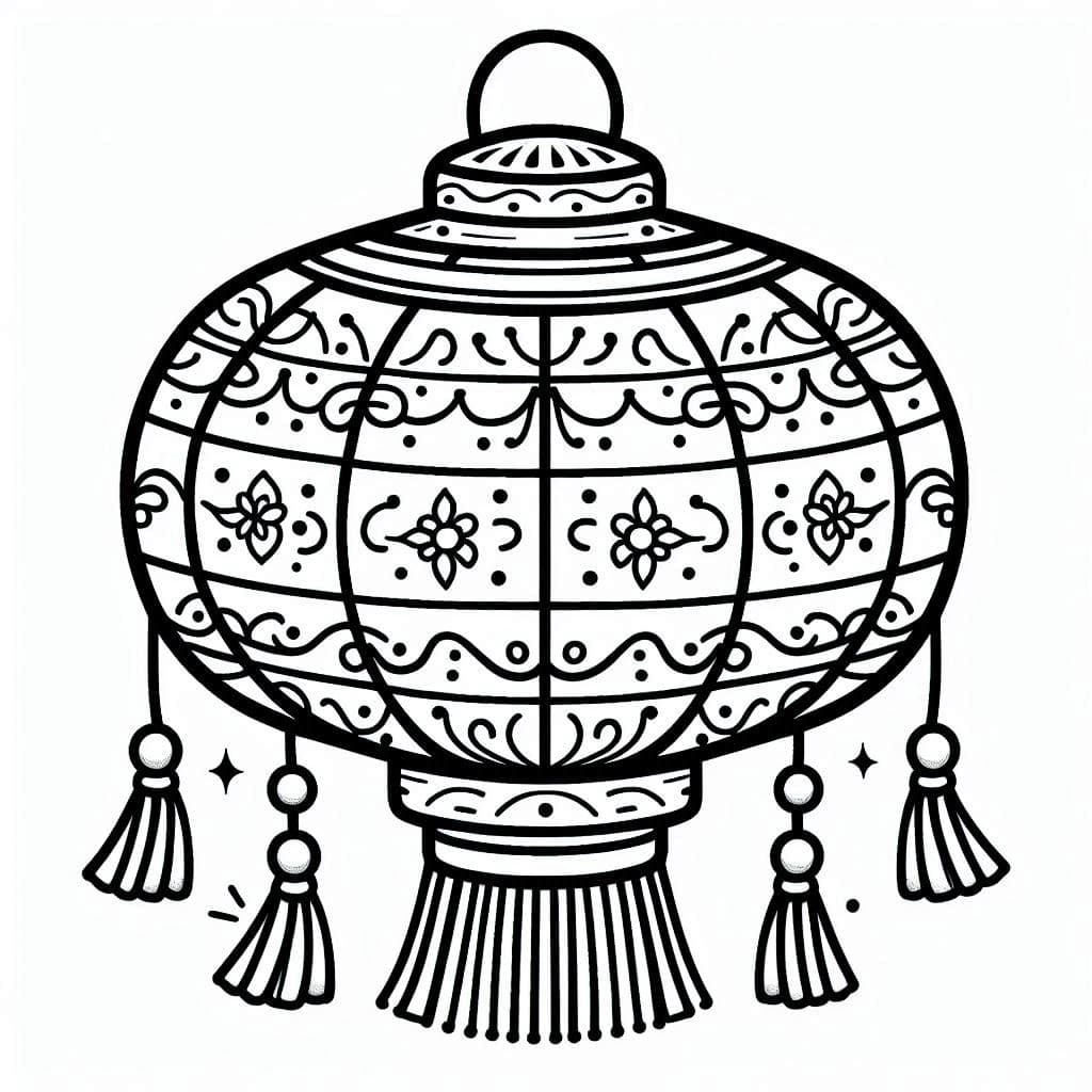 Chinese Lantern - Festive Free Coloring Pages for Cultural Celebration! - free coloring page image 2 of 4