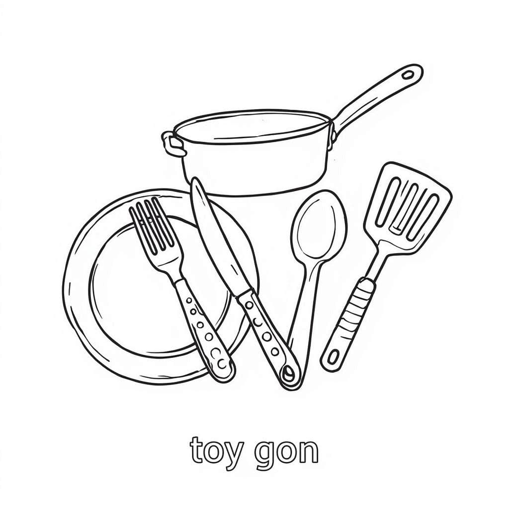 Kitchen Colors: Beautiful Cooking Tools  - free coloring page image 4 of 5