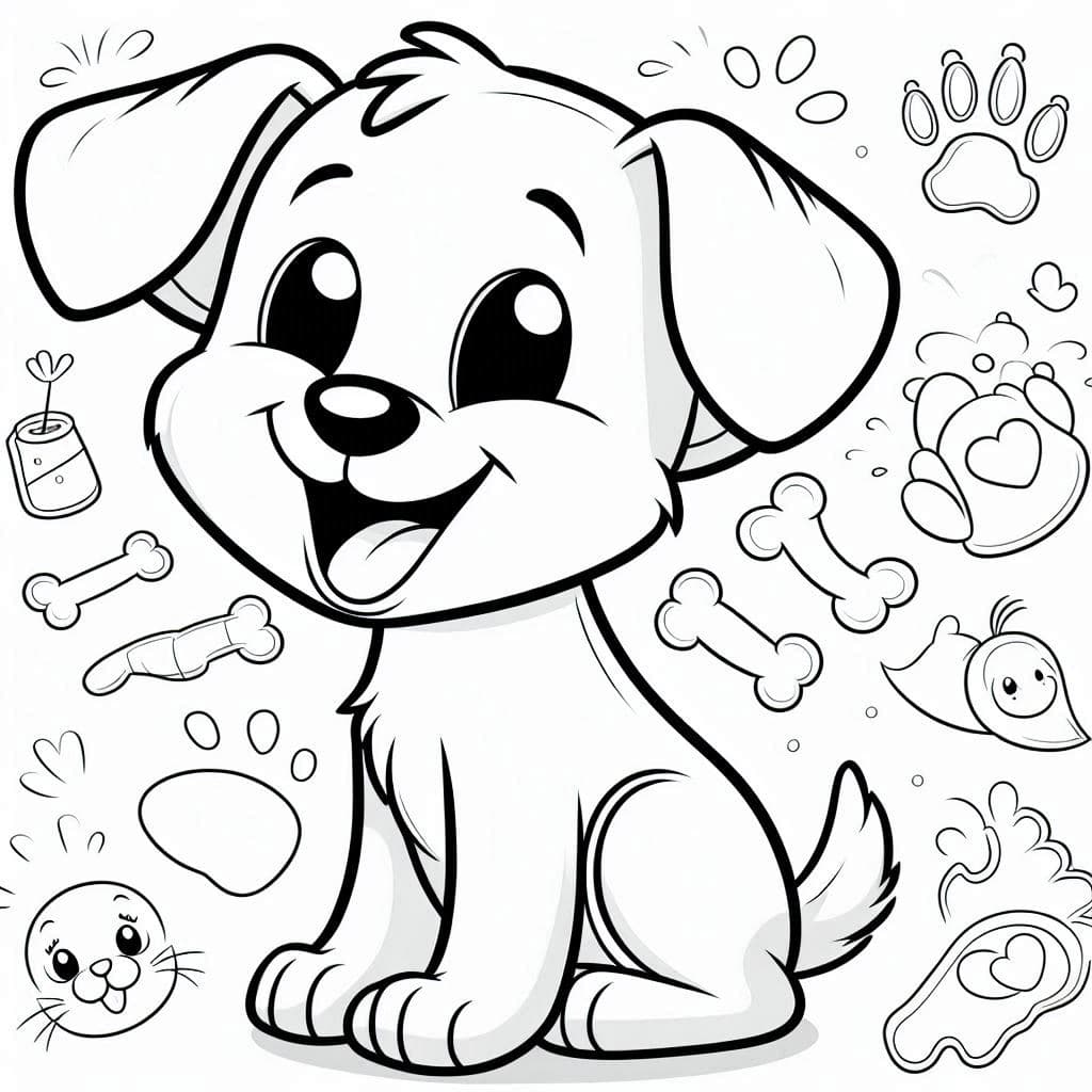 Cute Dog - Adorable Free Coloring Pages for Puppy Lovers! - free coloring page image 4 of 4