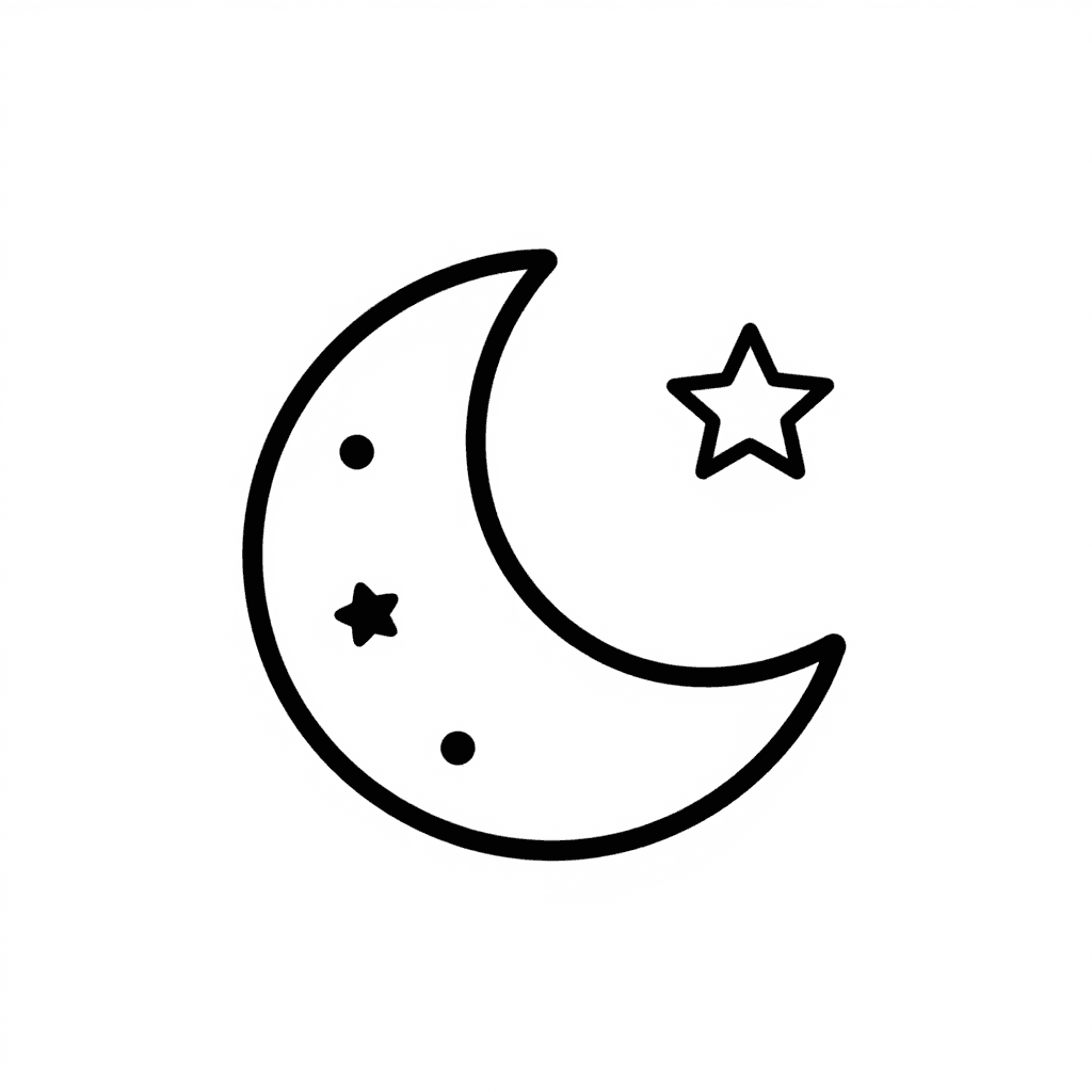 Moon And Stars Coloring Page - free coloring page image 3 of 3