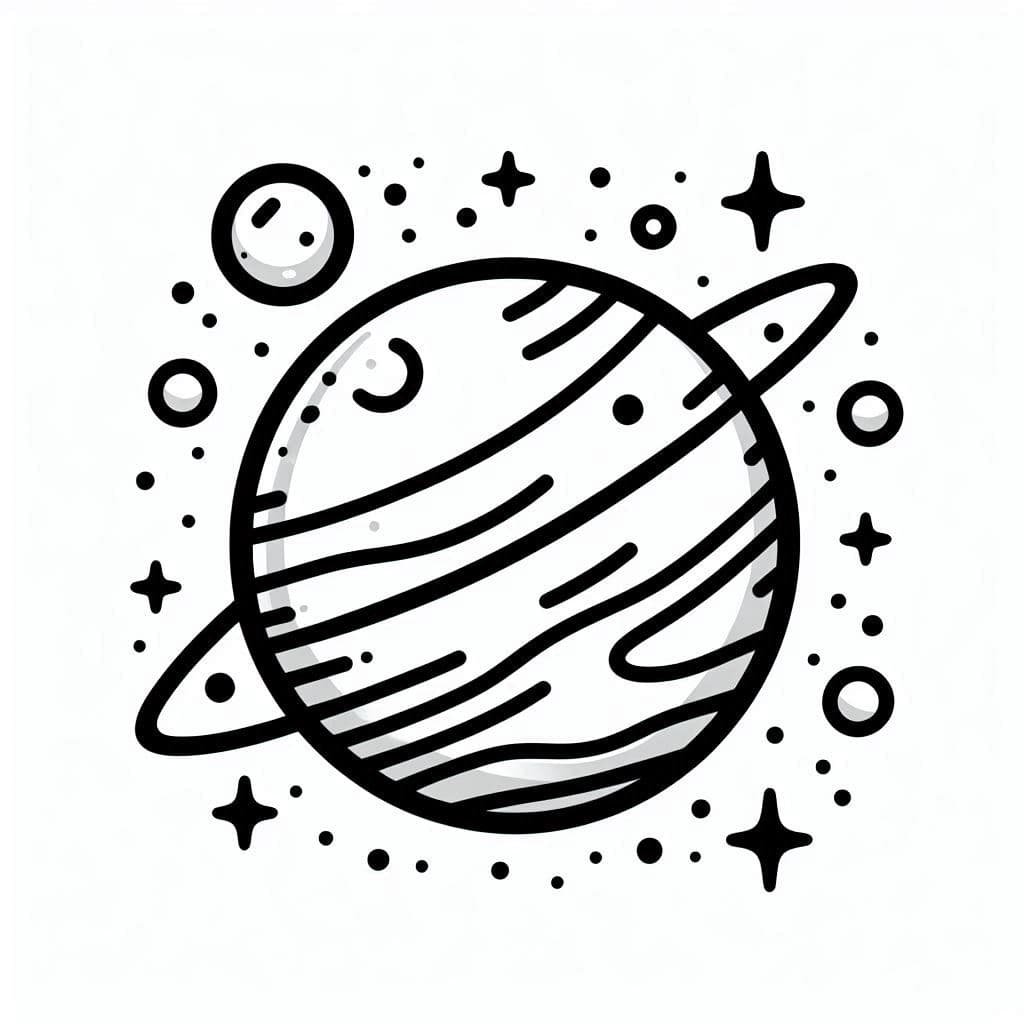 Planet in Space - Cosmic Free Coloring Pages for Little Astronomers! - free coloring page image 4 of 4