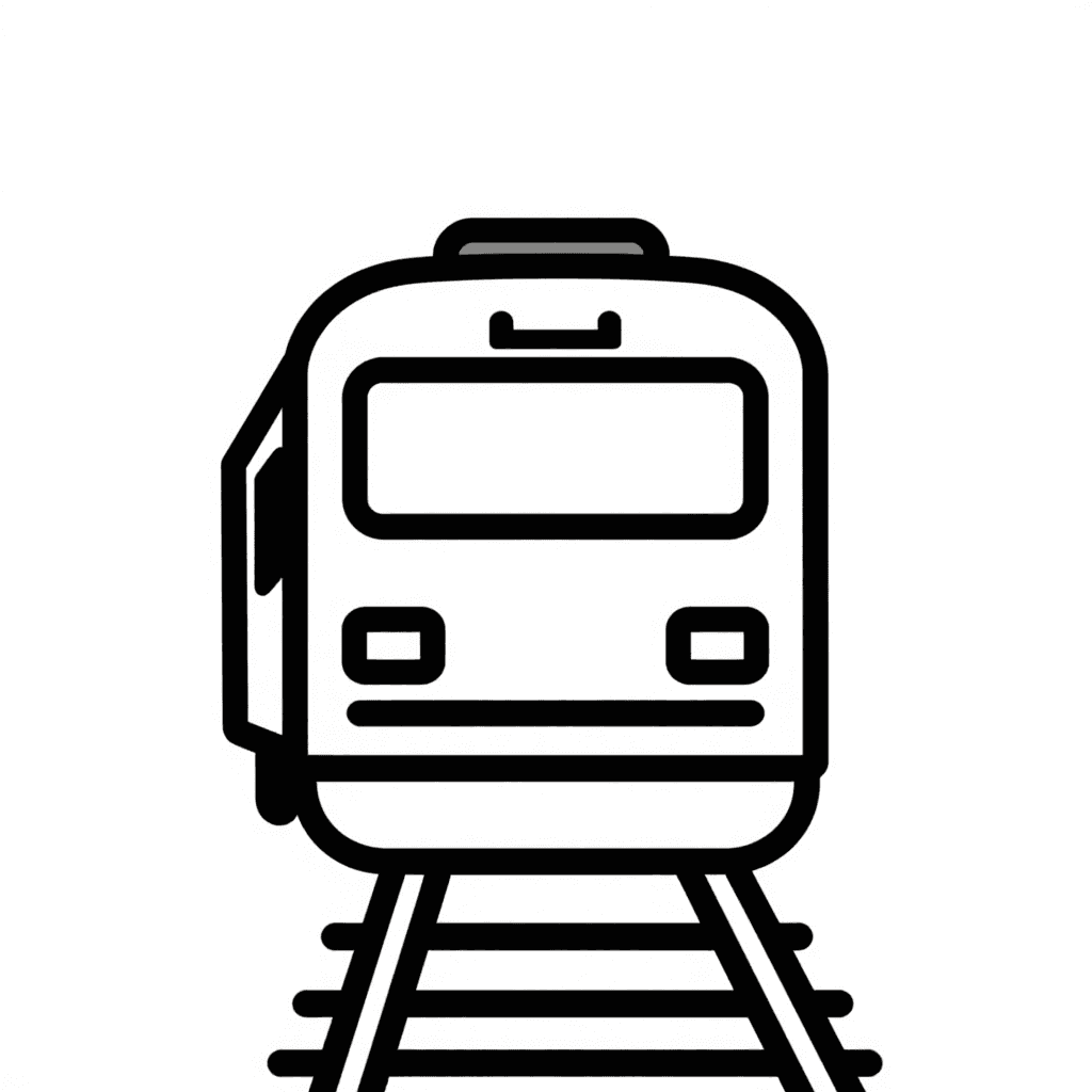 A Train On Tracks Coloring Page - free coloring page image 3 of 3