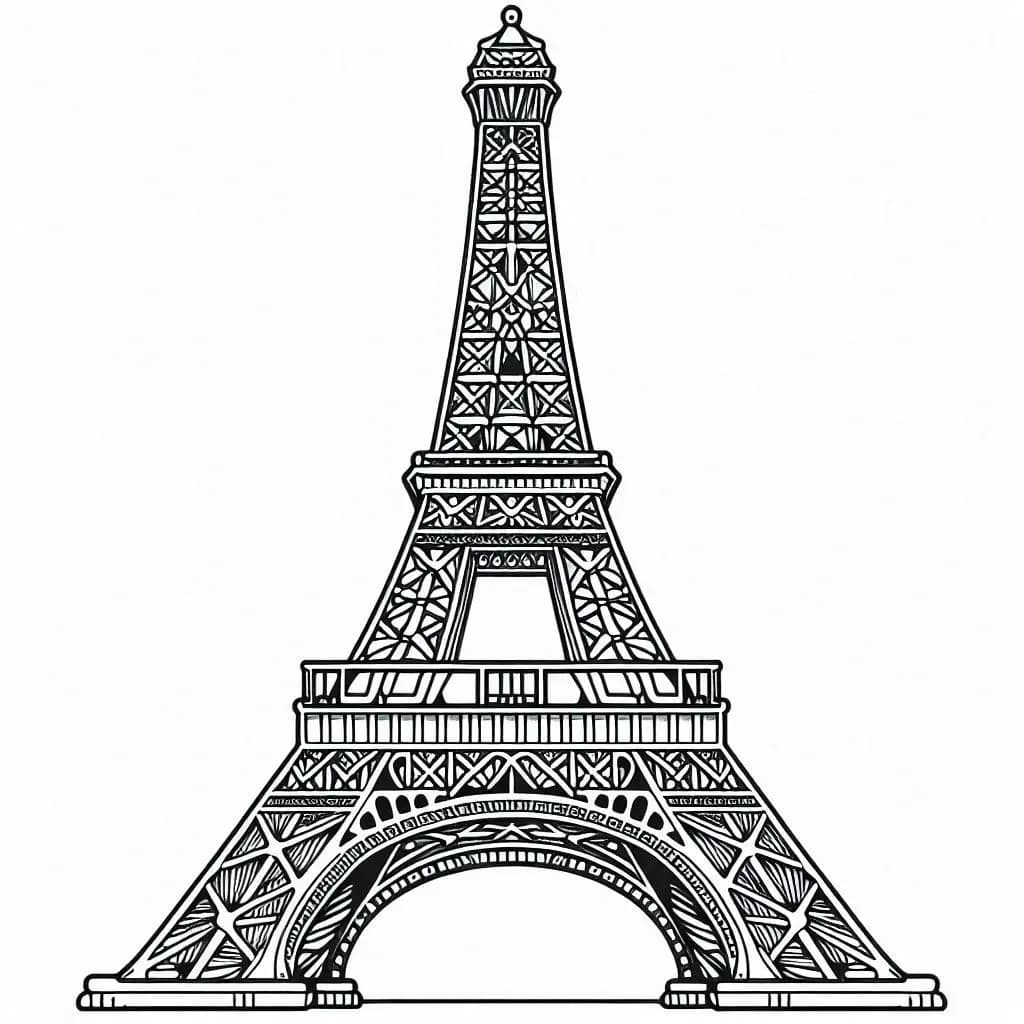Eiffel Tower - Elegant Free Coloring Pages for Travel Enthusiasts! - free printable coloring page for kids to download