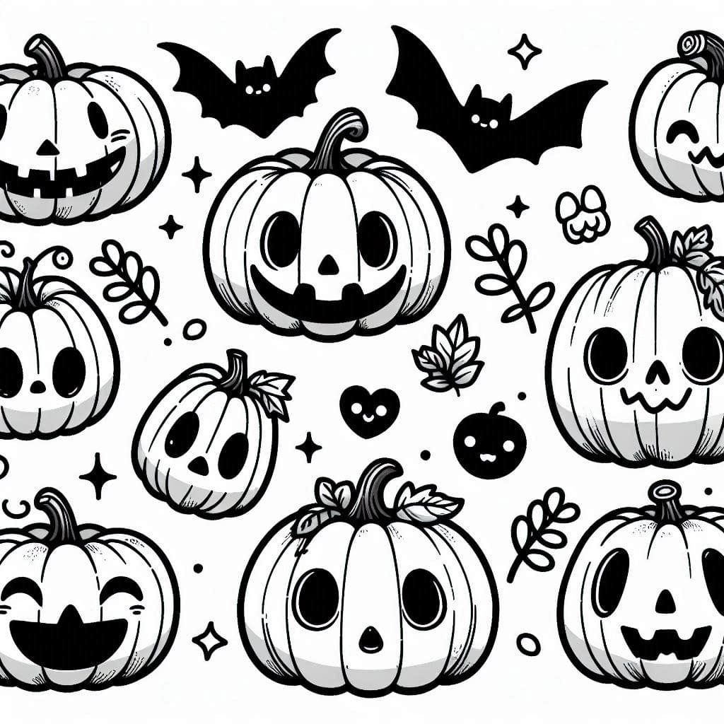 Halloween Pumpkins – A Spooky and Fun Coloring Adventure! - free coloring page image 2 of 4