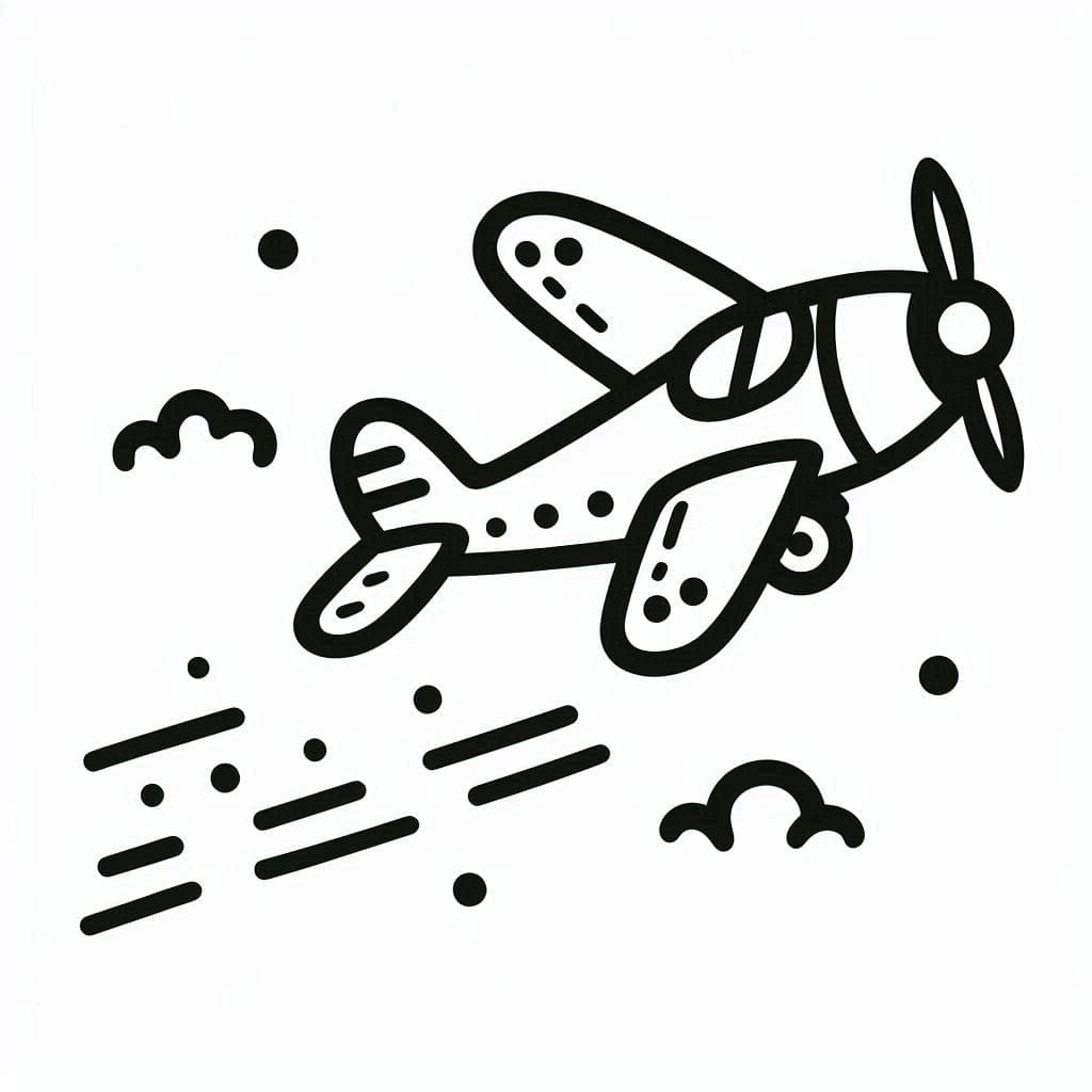 Plane in the Sky – Soar to New Heights with Coloring Fun! - free coloring page image 3 of 4