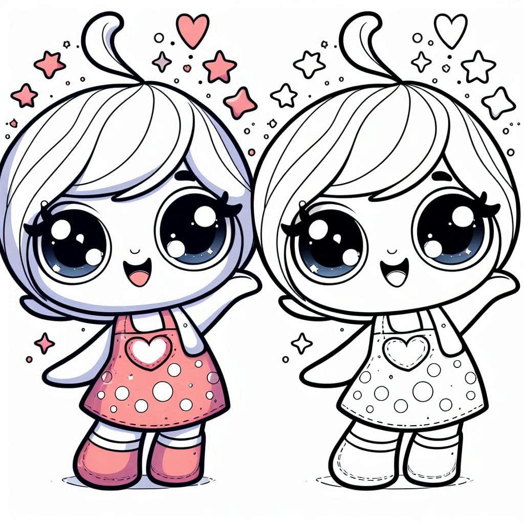 Cute & Colorful: Adorable Characters Coloring Book  - free coloring page image 2 of 6
