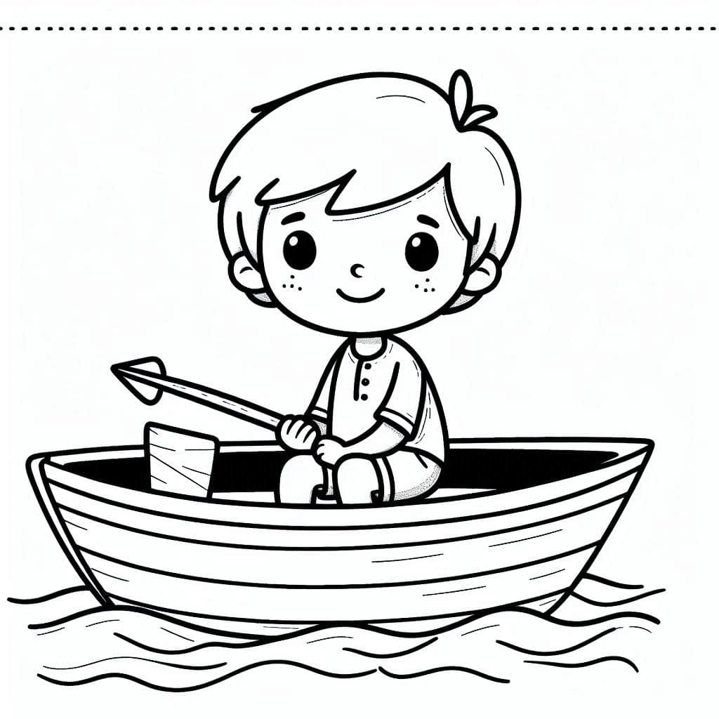 Boy in a Boat - Nautical Free Coloring Pages for Adventure Seekers! - free coloring page image 4 of 4