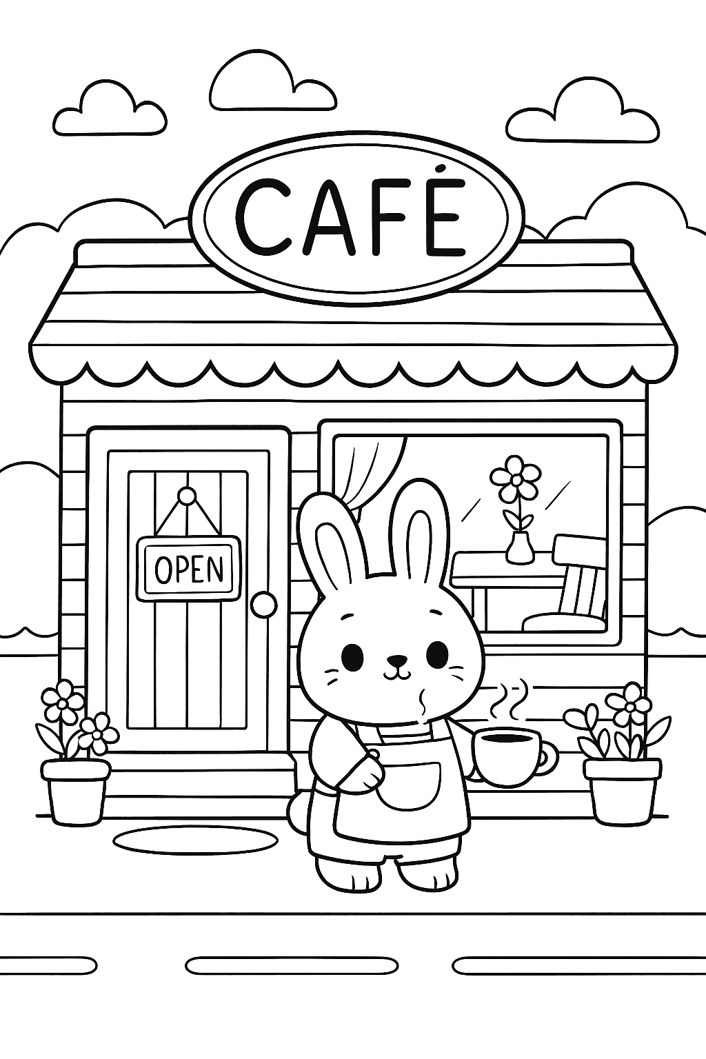 Cute Shop Coloring Page – Adorable Animal Store Scene - free coloring page image 7 of 14