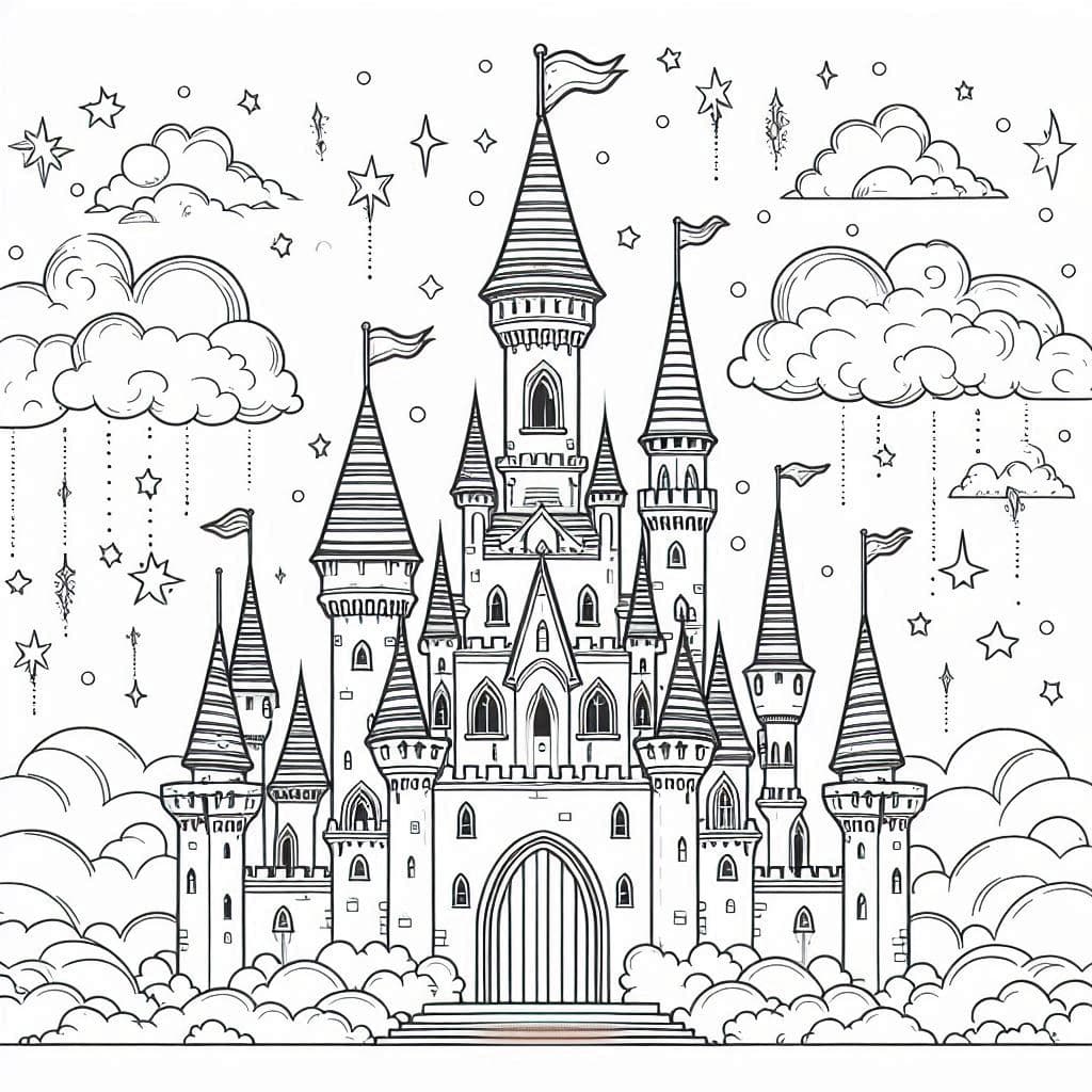 Magical Castle - Enchanting Free Coloring Pages for Fantasy Lovers! - free coloring page image 3 of 4