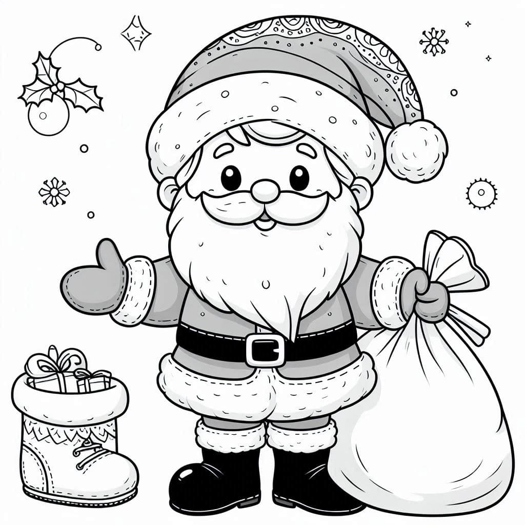 Santa Claus - Jolly Free Coloring Pages for Holiday Cheer! - free coloring page image 2 of 4