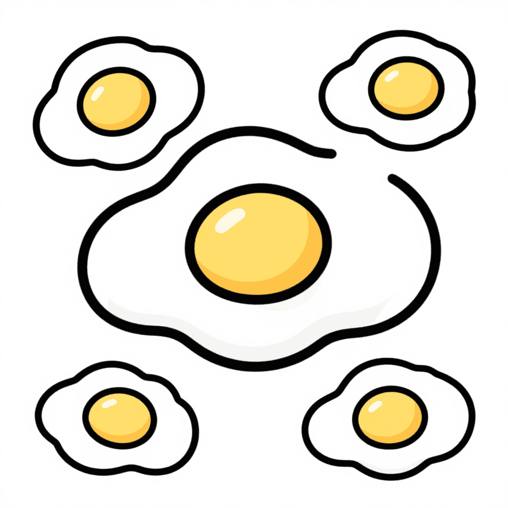 A Fried Egg Coloring Page - free coloring page image 2 of 3