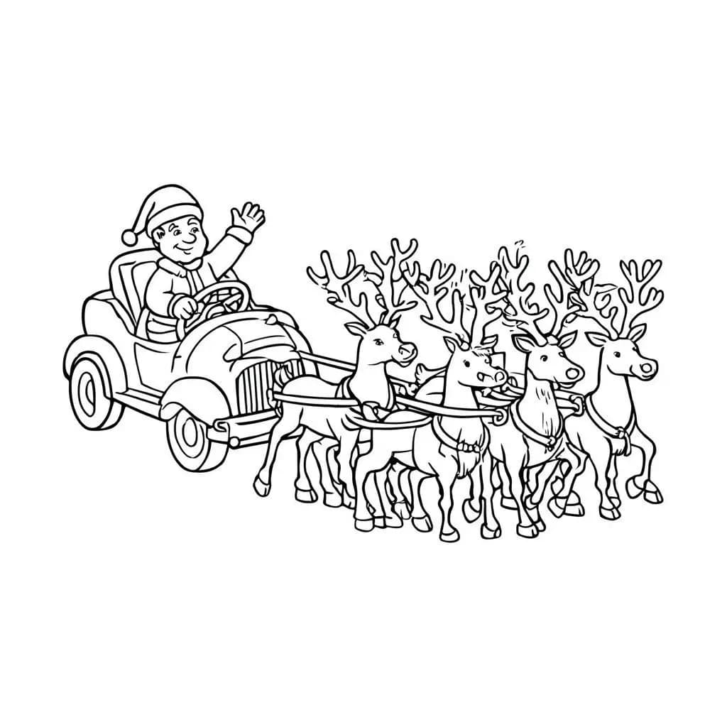 Sleigh Ride Fun: Color Santa’s Reindeer Adventure   - free coloring page image 4 of 6
