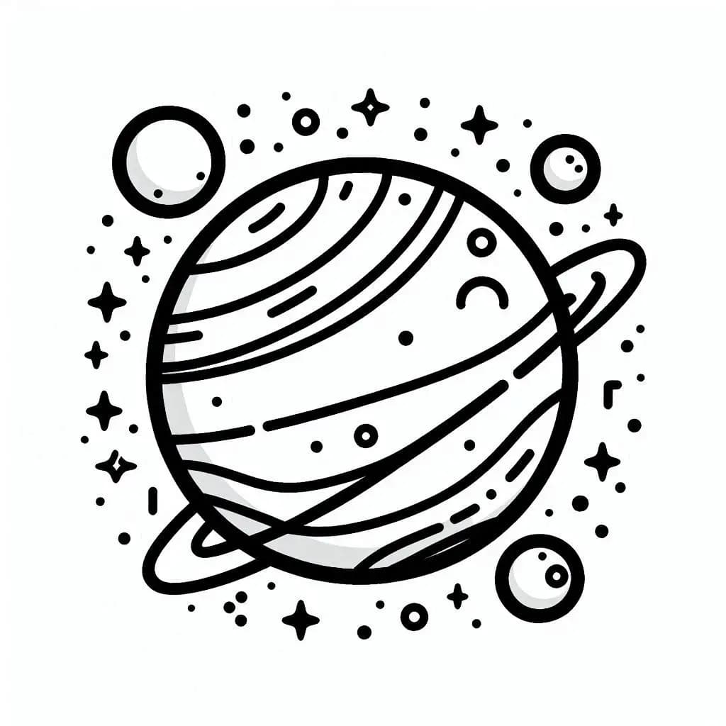 Planet in Space - Cosmic Free Coloring Pages for Little Astronomers! - free printable coloring page for kids to download