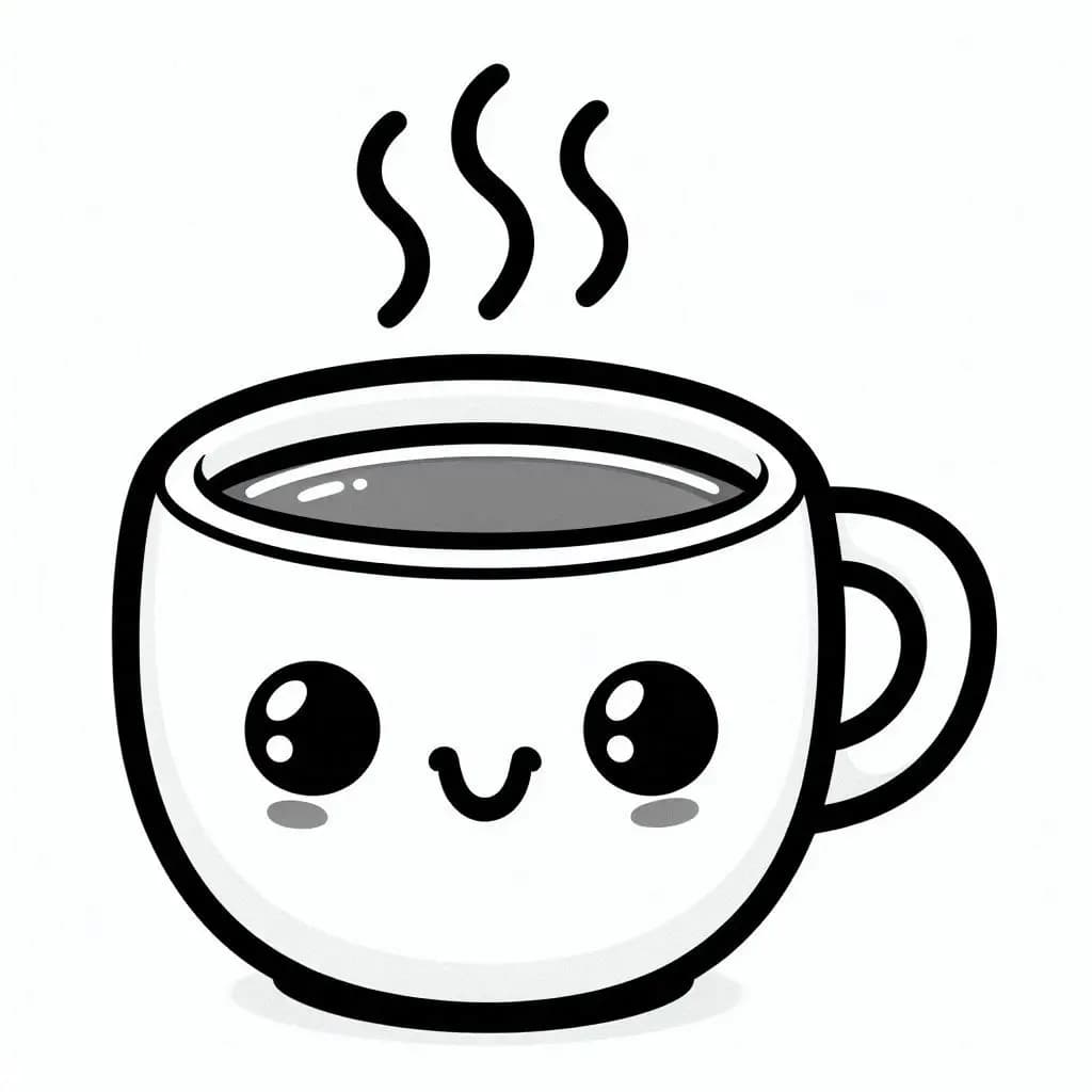 A Cup of Coffee - Cozy Free Coloring Pages for Relaxation & Fun! - free printable coloring page for kids to download