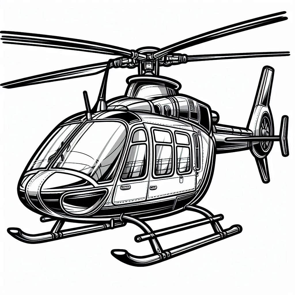 Helicopter - Soaring Free Coloring Pages for Aviation Enthusiasts! - free coloring page image 4 of 4
