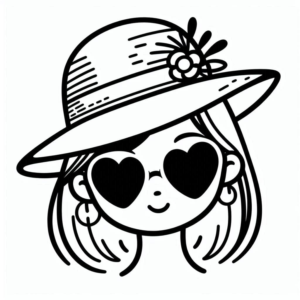 Hat and Glasses - Stylish Free Coloring Pages for Fashion Fun! - free coloring page image 4 of 4