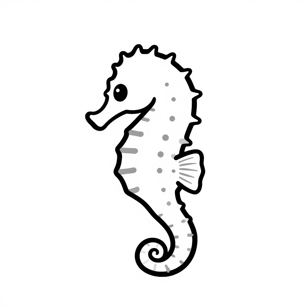 A Seahorse Swimming Coloring Page - free coloring page image 3 of 3