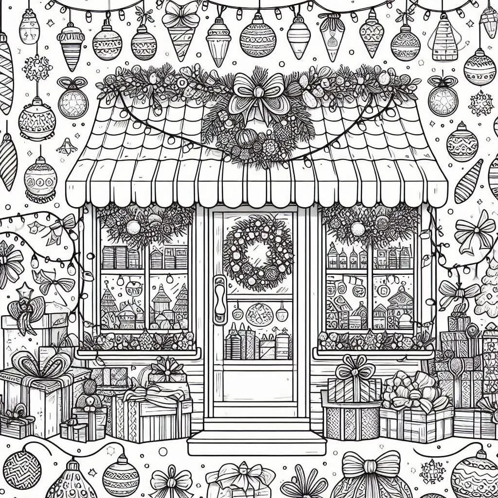Christmas Sparkles: Holiday Accessories Shop Coloring Book  - free coloring page image 3 of 8