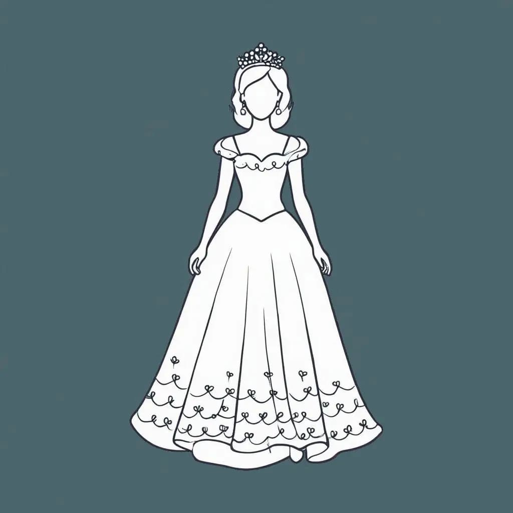 Princess Dreams: Fancy Gown Coloring Book - free coloring page image 7 of 7