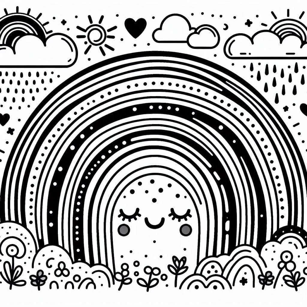Beautiful Rainbow – A Colorful Journey of Creativity! - free coloring page image 4 of 4