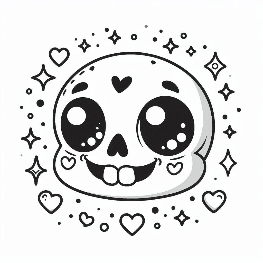 Cute Skull — Collection Coloring Page for Spooky Fun Fans - free printable coloring page for kids to download