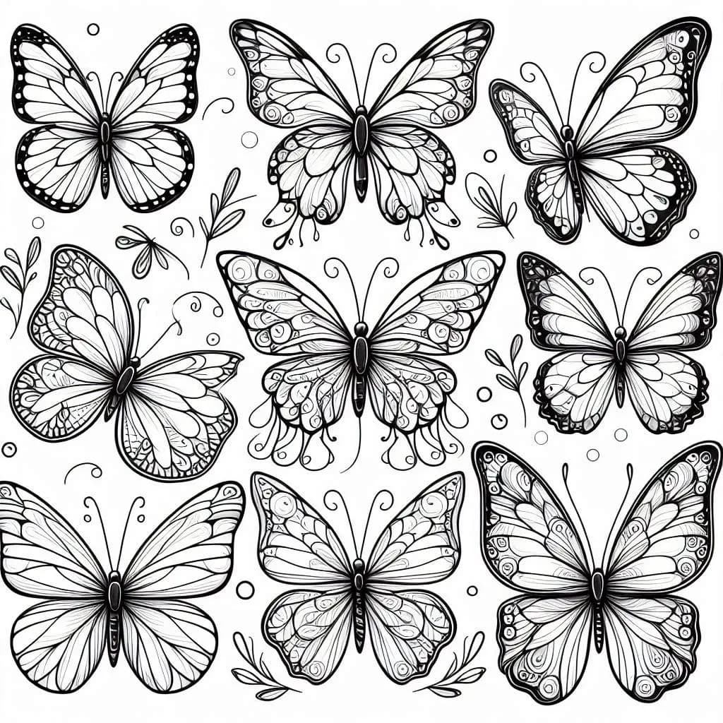 Beautiful Butterflies – A Delightful Coloring Experience! - free printable coloring page for kids to download