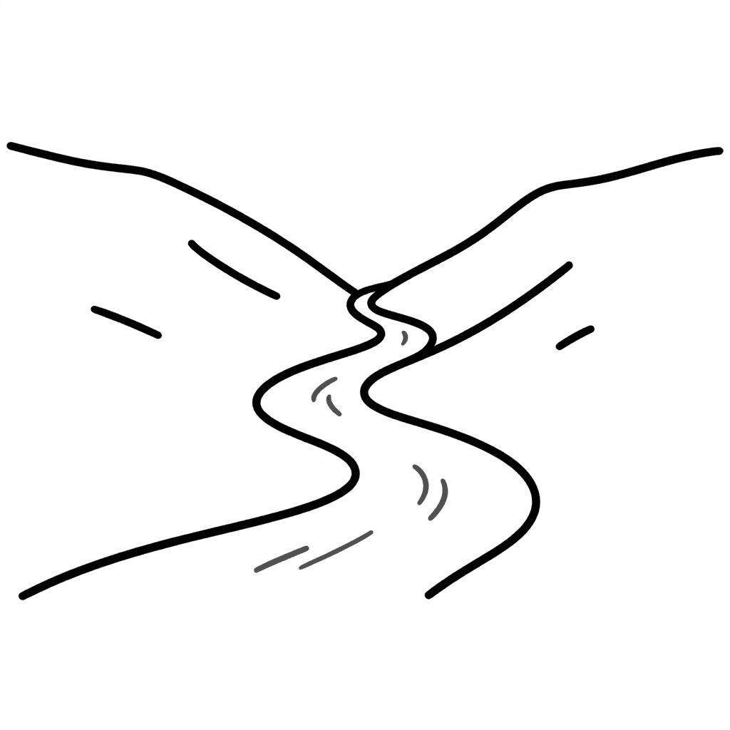A River Winding Through Valley Coloring Page - free coloring page image 3 of 3