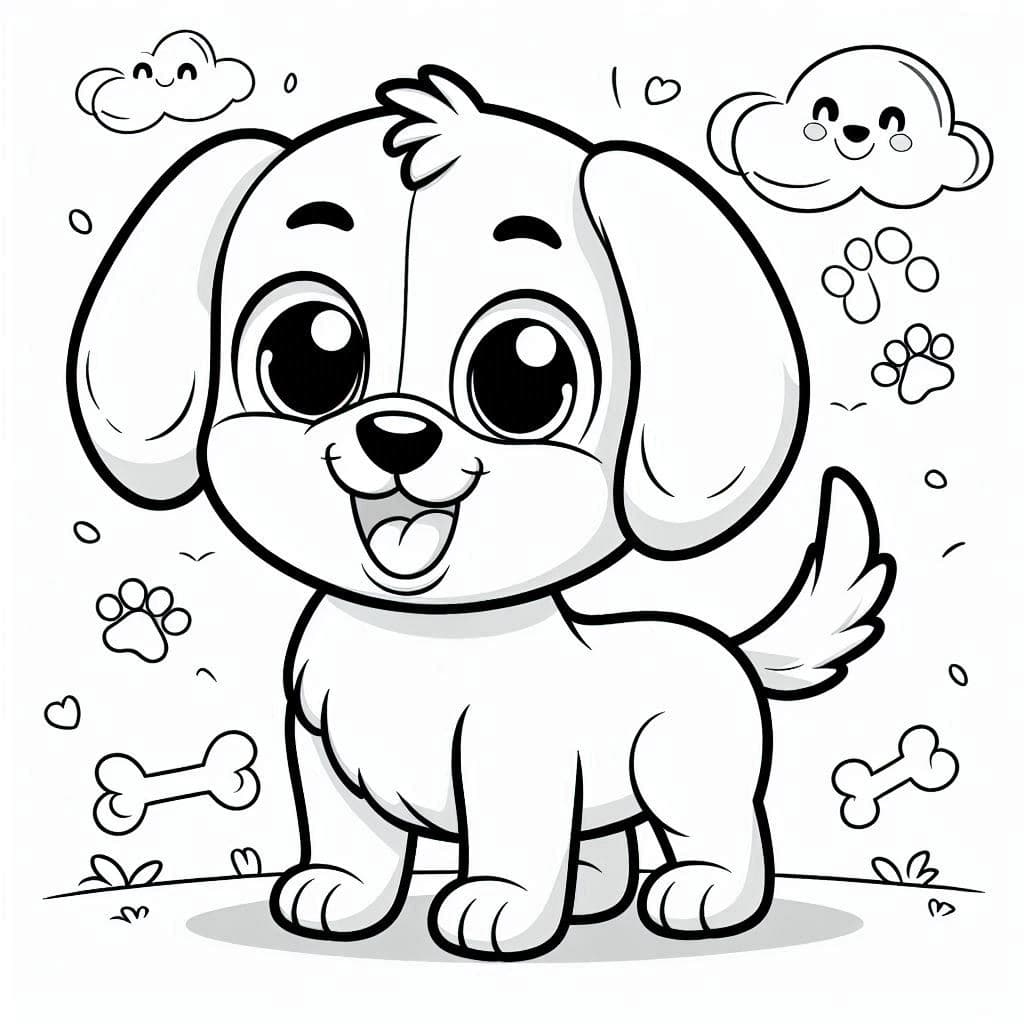 Cute Dog - Adorable Free Coloring Pages for Puppy Lovers! - free coloring page image 2 of 4