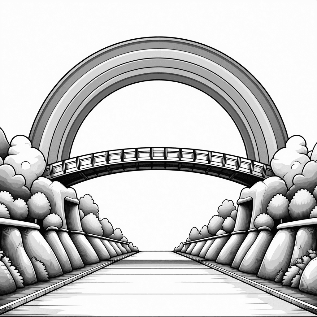 A Rainbow Bridge Coloring Page - free coloring page image 2 of 4