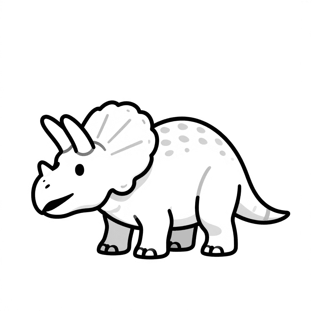 A Triceratops Standing Coloring Page - free coloring page image 3 of 3