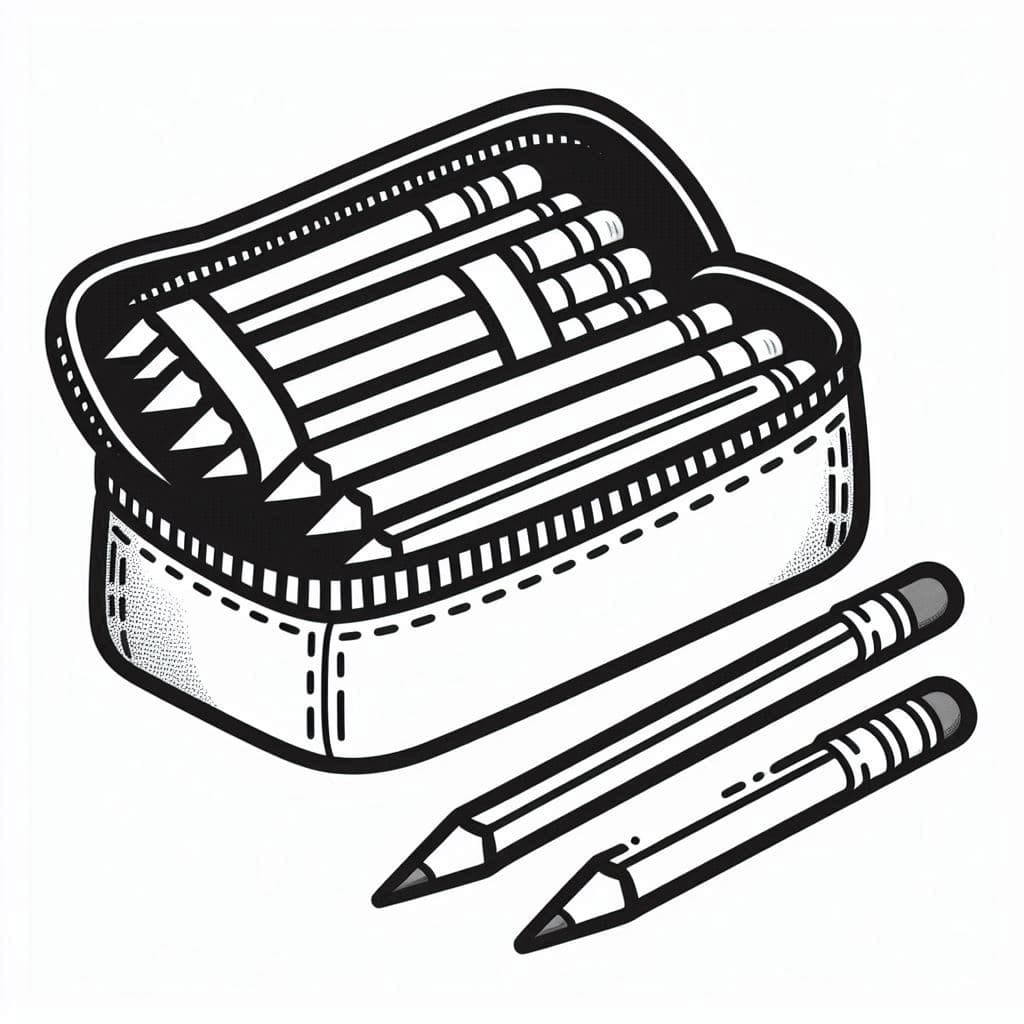 Pencils Case - Colorful Free Coloring Pages for Creative Minds! - free coloring page image 2 of 4