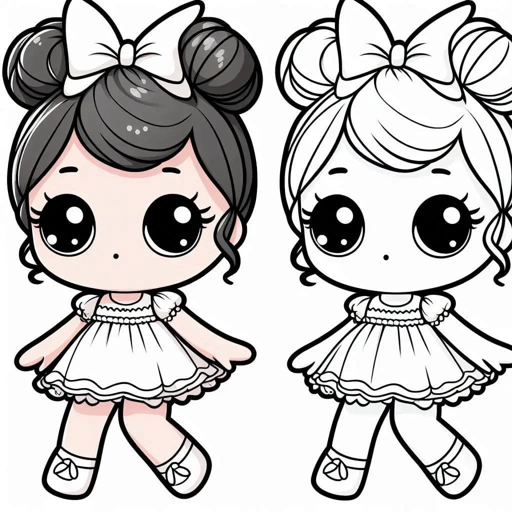 Cute Doll - Adorable Free Coloring Pages for Doll Lovers! - free printable coloring page for kids to download
